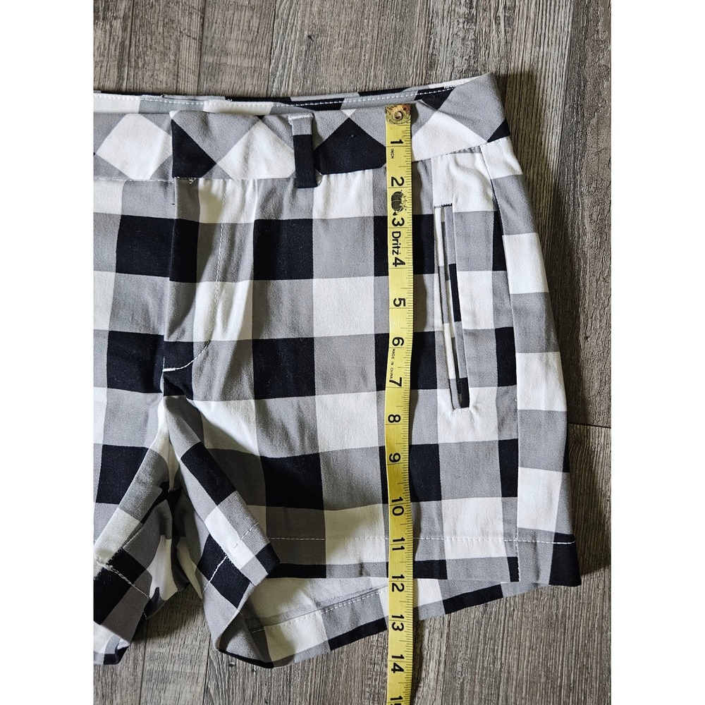 ANA A New Approach Black White Buffalo Check Twill Shorts Womens Size 8 Plaid - Picture 4 of 7